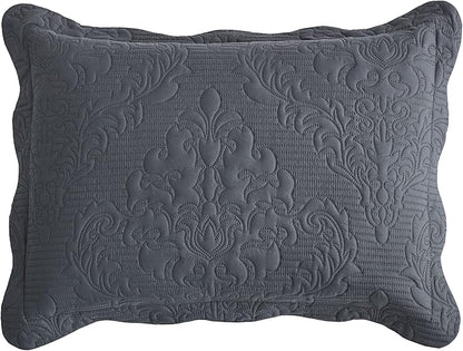 CHIXIN Microfiber Standard Pillow Shams Set of 2 - Decorative Pillow Covers - Dark Grey - Size (20" x 26")