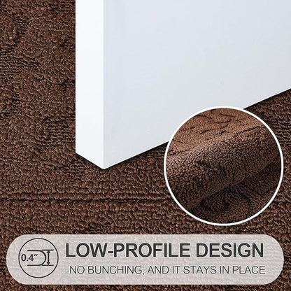 FONEYI Indoor Door Mat 24" x 36", Dirt Trapper Door Mats Non-Slip Entryway Rugs Washable, Absorbent Resist Dirt Welcome Mat, Low Profile Inside Floor Mats for Front Back Door and Entryway, Coffee