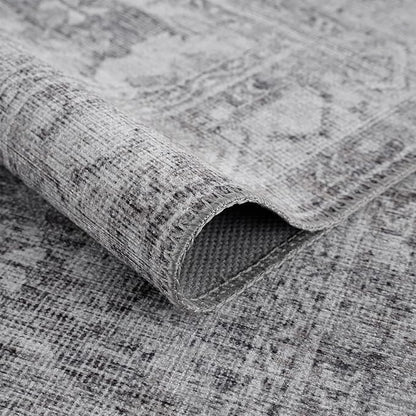Bloom Rugs Washable 8' x 10' Rug - Ivory/Silver Gray Traditional Area Rug for Living Room, Bedroom, Dining Room, and Kitchen - Exact Size: 8' x 10'
