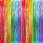 GOER 3.2 ft x 8.2 ft Metallic Tinsel Foil Fringe Curtains Party Photo Backdrop Party Streamers for Birthday,Graduation,New Year Eve Decorations Wedding Decor (4 Packs,Rainbow Colors)