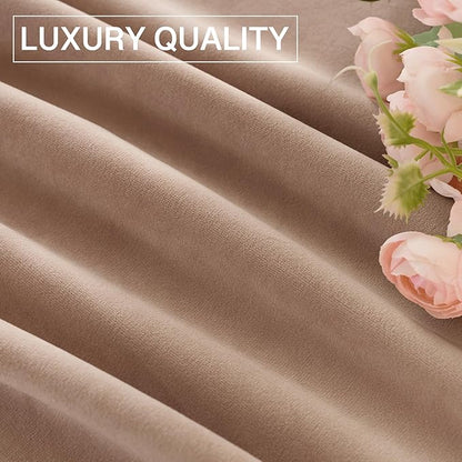 StangH Nursery Sunlight Blush Curtains - Room Darkening Curtains for Bedroom Elegant Interior Decoration Privacy Window for Living Room, W52 x L96, Blush Beige, 2 Panels