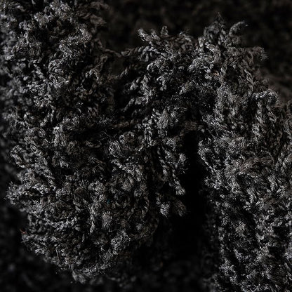 Unique Loom Solid Shag Collection Area Rug (4' 1" Round, Jet Black)