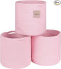 voten Storage Cubes Baskets Bins Organizer 11x11x11'' Fit 12x12''Cube Storage Organizer Bookcases Shelf,Durable Woven Cotton Storage Basket for Organizing,Round 3Pack Pink