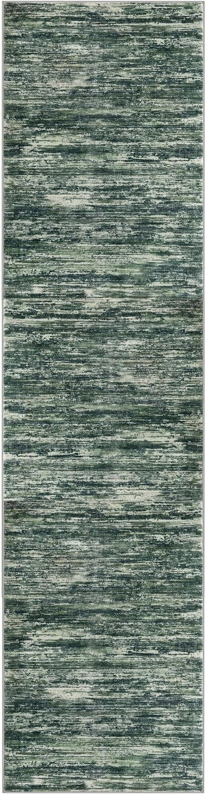 2x8 Modern Abstract Runner Rug for Hallways, Dark Green Super Soft Hallway Decor Kitchen Rugs with Non-Slip, Non-Shedding Washable Rug for Entryway Bedroom Indoor