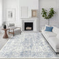 4x6 Rug, Small Area Rug for Living Room, Bedroom, Kitchen, Machine Washable Non-Slip Throw Rug, Vintage Distressed Floral Carpet for Entryway Nursery Dinner Room - Durable (Blue)