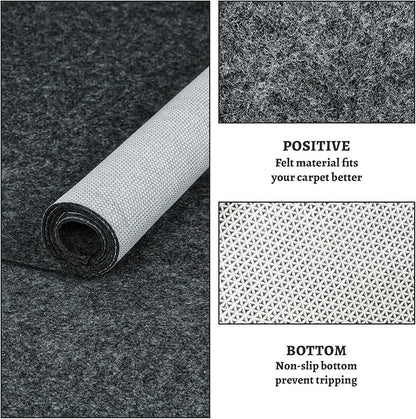 100% Waterproof Rug pad, 5x7 ft Area Rug Non-Slip Rug Pads, 1/4" Thick Carpet Pads for All Floors and finishes, Felt pad for Hardwood Floors, Keep Carpets in Place Soft and Secure