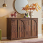 ACCOHOHO Arched Dresser for Bedroom with 6 Drawers, 47.3" Wide Modern Chest of Drawers with Rounded Edge & Metal Handles, Wood Storage Closet Dressers TV Stand for Living Room, Hallway, Brown
