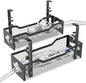 2 Pack Under Desk Cable Management Tray, 13.38" Cable Organizer No Drill, Quszmd Standing Cord Organizer and Wire Management - Black