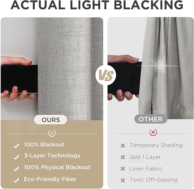 Joydeco Blackout Room Divider Curtains, Extra Wide Sliding Door Drapes Living Room Curtains, Greyish White 1 Panel 100W x 96L Inch Patio Door Drapes for Room Privacy