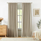 Vision Home Sand Linen Full Blackout Curtains 120 inch for Bedroom Living Room Darkening Soundproof Window Panels Thermal Insulated Rod Pocket Back Tab Neutral Drapes 10FT 56" Wx120 Lx2