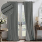 Thick Blackout Curtains for Living Room 2 Panels Set 90 Inches Long Faux Linen Grey Room Darkening Curtains for Bedroom Heavy Deadening Soundproof Drape for Window Doorway 90 Length Charcoal Dark Gray