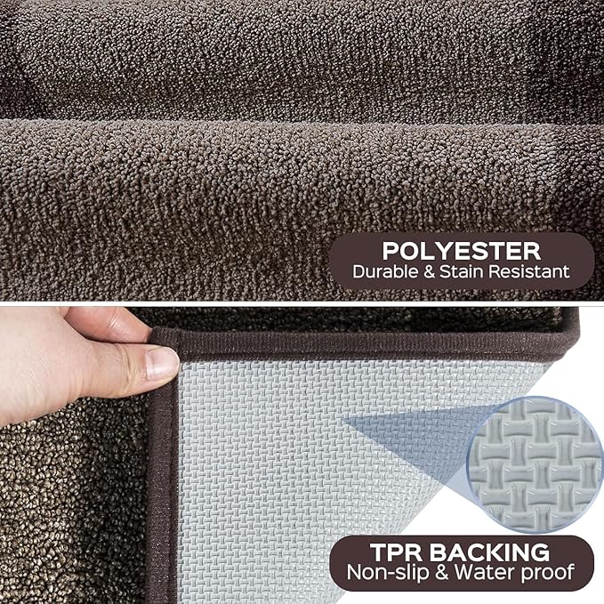 Machine Washable Runner Rug 32" x 120", Non Slip Kitchen Mat for Floor, Absorbent Entryway Rug for Kitchen, Bedroom, Living Room, Hallway, Door (Roll Packing)