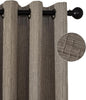 Jacquard Linen Curtains 72 inch Length 2 Panels Thick Faux Linen Blended Window Drapes Burlap Textured Curtains with Grommet for Living Room Bedroom Farmhouse (52x72 Dark Coffee) Natural