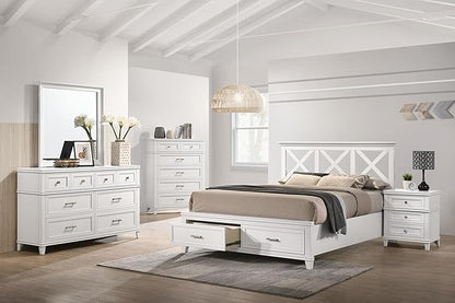 HKHUASEN White Bedside Table with 3 Drawers and USB Ports, Nightstand for Bedroom Organization and Easy Charging