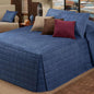 Touch of Class Camden Luxury Bedding | Warm Indigo Color | Grande Fitted Bedspread | Faux Suede Box Quilted Design | Designed 3 Piece Set Includes Queen Bedspread and 2 Standard Shams