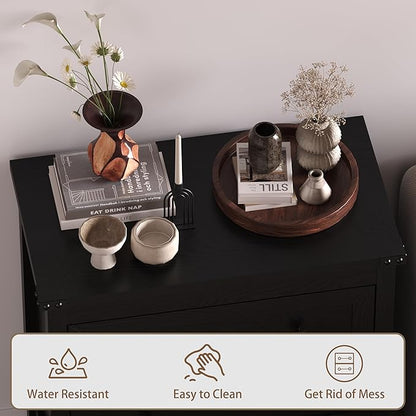 3-Drawer Dresser, Small Wooden Chest of Drawers with Metal Knobs, Water-Resistant Top, Storage Organizer with Anti-Tip Kit for Bedroom, Nursery, Living Room