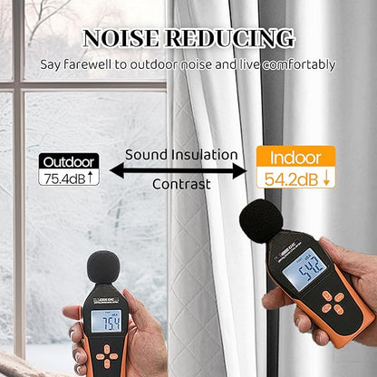 3-in-1 Layers Soundproof Fully Blackout Curtains 72 inch, Noise Canceling Thermal Insulated Back Tab Drapes for Living Room Kids Bedroom, with Hooks, Grayish White 50x72 Inch 1 Panel
