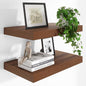 Heimlove 24 x 12 Inch Deep Floating Shelves Wall Mounted with Invisible Brackets,Storage Hanging Shelf for Wall Decor in Bathroom, Bedroom, Toilet, Kitchen, Living Room, Office Set of 2 (Walnut)
