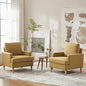 VKNOW Mid-Century Accent Chairs Set of 2, No Tools Assembly Required, Modern Upholstered Polyester Armchairs for Living Room & Bedroom, Comfortable Reading Chairs with Wood Legs, Yellow