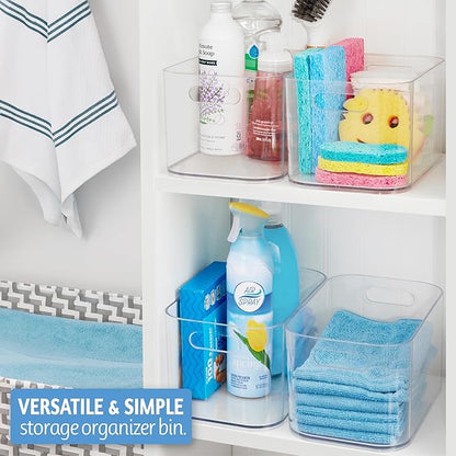 STORi Bliss 10" x 6" Open Clear Pantry Organizer Bin, Plastic Containers with Handle for Kitchen, Fridge, Cabinet, Closet, Bathrom, Undersink Storage Made in USA