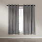 Amazon Basics Faux Linen Blackout Curtains for Bedroom and Living Room, 2-Piece Set with Grommets, 52" W x 72" L, Grey
