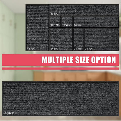 Kuyal Front Door Mat, 3'x6' Indoor Outdoor Entrance Mat, Commercial Floor Mats Inside Outside Entrance, Heavy Duty Durable Welcome, Rubber Backing Non Slip Outdoor Mats for Entryway,Black