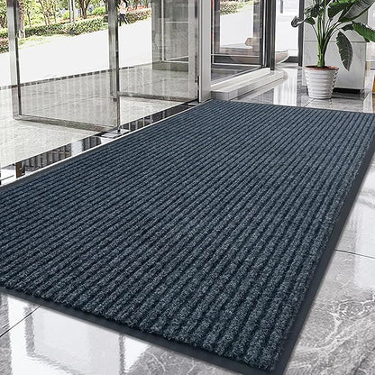 Front Door Mat,4'x8'Indoor Outdoor Door Mat,Heavy Duty Durable Welcome,Commercial Floor Mats Inside Outside Entrance, Waterproof All-Season, All-Weather Non Slip Backing Doormat for Entryway,Dark Gray