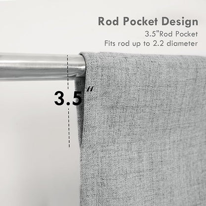 DriftAway Double Layer Linen Blackout Tie Up Curtains Thermal Insulated Fully Lined Balloon Roman Shade Bathroom Window Adjustable Rod Pocket for Small Window 31 Inch by 47 Inch Gray