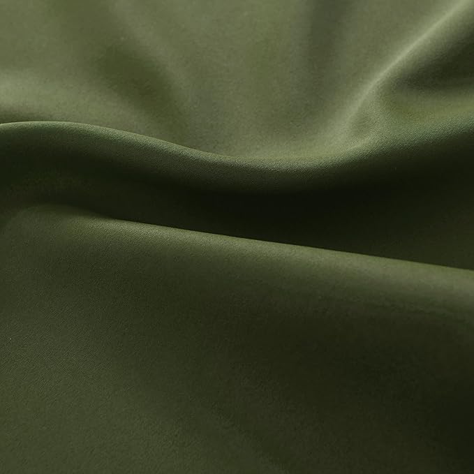 DONREN Olive Green Curtains 96 Inch Length for Sliding Glass Patio Door,Blackout Window Curtain Panels for Living Room,Thermal Insulated Bedroom Home Decor,Set of 2 Panel,W 52 by L 96 Inch
