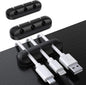 SOULWIT Cable Holder Clips, 3-Pack Cable Management Cord Organizer Clips Silicone Self Adhesive for Desktop USB Charging Cable Nightstand Power Cord Mouse Cable Wire PC Office Home