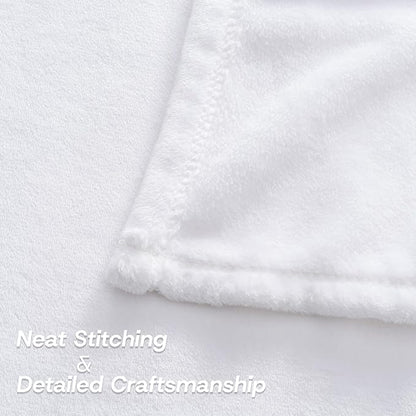 Luxury Fleece Warm Throw Blanket, Soft Lightweight Velvety Plush Throw for Couch and Bed, Cozy Comfy for All Seasons(True White, 50×70 Inches)