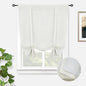 DriftAway Double Layer Linen Blackout Tie Up Curtains Thermal Insulated Fully Lined Balloon Roman Shade Bathroom Window Adjustable Rod Pocket for Small Window 31 Inch by 47 Inch Ivory Cream