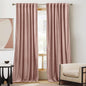 RYB HOME Rose Pink Velvet Curtains 102 inches, Back Tab Soft Fabric Room Darkening Thermal Insulated Luxurious Home Decor Curtains for Living Room Bedroom, W 52" x L 102", 2 Panels Set