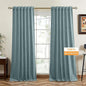 RYB HOME 100% Blackout Blue Velvet Curtains 90 inches Long, Back Tab Thermal Insulated Noise Reducing Curtains & Drapes for Living Room Kids Bedroom, Stone Blue, 52W x 90L, Set of 2 Panels