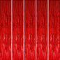 GOER 3.2 ft x 8.2 ft Metallic Tinsel Foil Fringe Curtains Party Photo Backdrop Party Streamers for Birthday,Graduation,New Year Eve Decorations Wedding Decor (5 Packs,Red)
