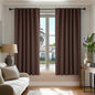 Deconovo Blackout Curtains for Kitchen Window, Back Tab and Rod Pocket Curtains, Set of 2 Panels, Room Darkening Curtains (52W x 45L Inch, Chocolate)