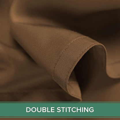 Pure Bamboo Split King Sheets, Genuine 100% Organic Viscose Derived from Bamboo Bed Sheet Set, Soft & Cooling, Double Stitching, 2 Fitted Sheets (Split King, Coconut Husk)