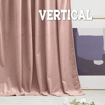 RYB HOME Velvet Closet Curtains 84 inches, Room Darkening Thermal Insulated Privacy Back Tab Drapes for Doorway Enterway, Dormitory, Dusty Pink, W42 x L84 inches, 2 Panels Set