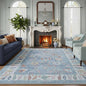 Fame Rugs Blue Modern Oushak Rug 8x10, Vintage Turkish Colorful Oriental Washable Antique Inspired Large Area Rugs, Luxury Living Room Bedroom (381LB, 7'6 x 10')