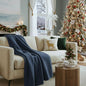 Cloud Scape Linen 100% Cotton Throw Blanket 50x70 Ensign Blue, Luxury All-Season Warmth, Ultra Soft, Oversized Herringbone Gauze Blanket for Winter, Bed, Couch & Sofa Decor, Best Gift Idea
