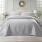 Oversized King Quilt Set 112"x106" – Soft Washed 3-Layer Lightweight California King Bedspread, Minimalist Nordic Design, All-Season Spring & Summer Quilt Set (1 Quilt + 2 Pillow Shams), Gull