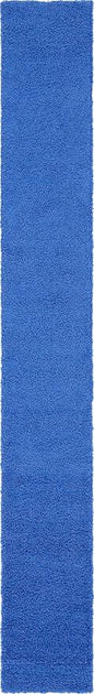 Unique Loom Solid Shag Collection Area Rug (2' 7" x 19' 8" Runner, Periwinkle Blue)