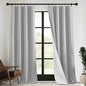 RYB HOME 4 in 1 Set Dust Filter - Soundproof - Blackout - Insulating, Energy Efficiency Linen Curtains for Kids Bedroom Living Room Divider Apartment Hotel Office Theatre, Grey, W 52 x L 95, 2 Pcs