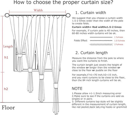 Vision Home Brown Linen Full Blackout Curtains 95 inch Long for Bedroom Living Room Darkening Light Blocking Window Panels Thermal Insulated Rod Pocket Back Tab Neutral Drapes 56" Wx95 Lx2