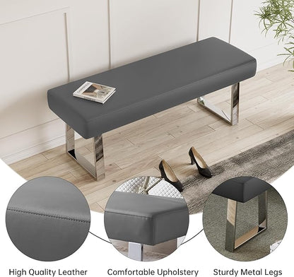 JIEXI Bedroom Bench, Bed end upholstered Bench, Indoor Corner Small Footstool with Metal Legs, for Kitchen entryway Dining Room and Living Room Window