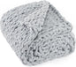 Chunky Knit Throw Blanket 50"X 60", 100% Handmade with Soft Chenille Yarn, 4.4lbs Thick Cable Knitted Blankets, Large Rope Knot Crochet Throws for Couch Sofa Bed Home Decor, Light Grey