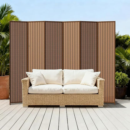 6 Panel Room Divider and Extra Wide Folding Privacy Screen, 94.5" W x 67" H, Bamboo Room Divider for Room Separation.