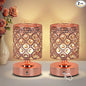 TOBUSA Crystal Rechargeable Cordless Table Lamps Set of 2, Wireless Lamps with 3 Color Temps & Stepless Dimming, Portable 6000mAh Battery Operated Lamps, Rose Gold Small Desk Lamps for Bedroom Bar