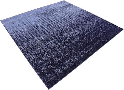 Unique Loom Del Mar Collection Area Rug - Jennifer (6' 1" Square, Blue/ Navy Blue)