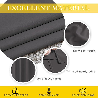 NICETOWN Blackout Sliding Glass Door Curtain 144 inches Long, Grommet Thermal Insulated Light & Heat Blocking Curtain & Drape Window Treatment for French Door, Grey, W80 x L144, 1 Panel